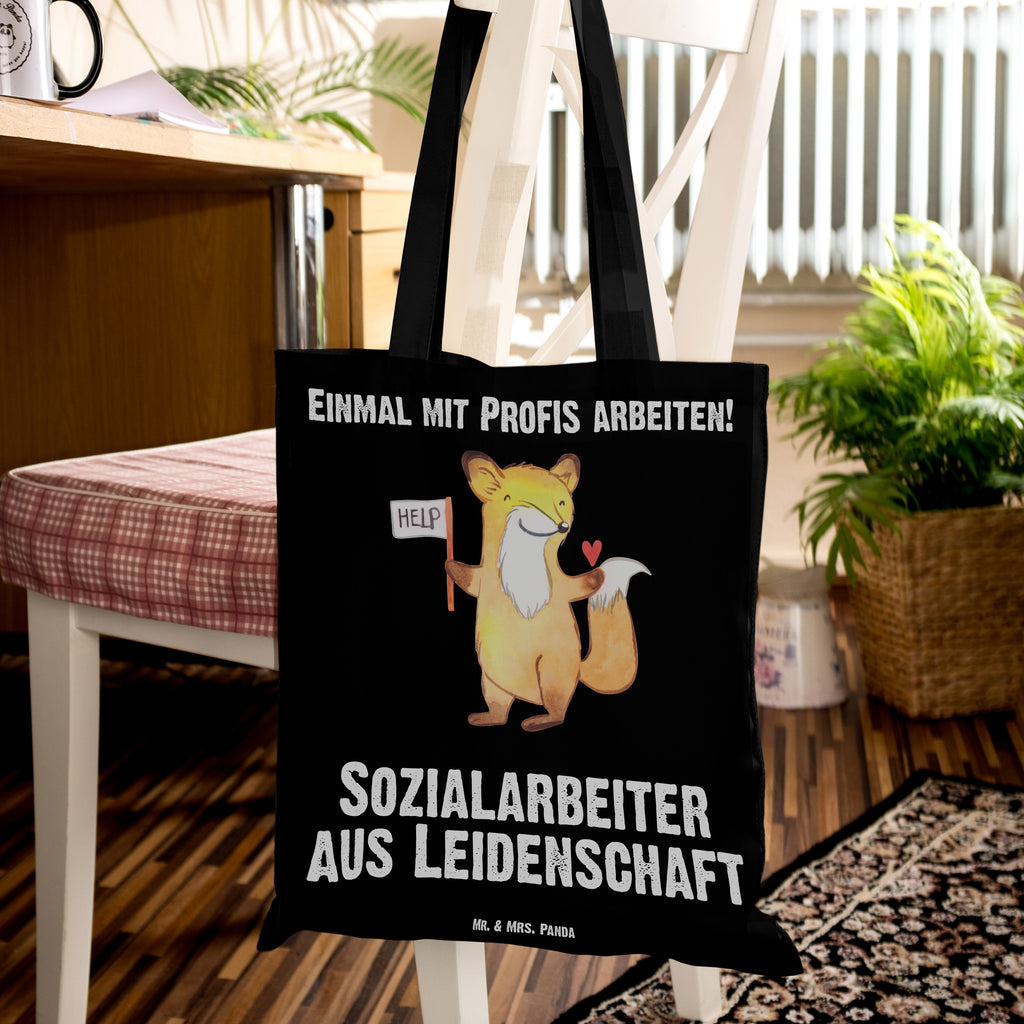 Tragetasche Sozialarbeiter aus Leidenschaft Beuteltasche, Beutel, Einkaufstasche, Jutebeutel, Stoffbeutel, Beruf, Ausbildung, Jubiläum, Abschied, Rente, Kollege, Kollegin, Geschenk, Schenken, Arbeitskollege, Mitarbeiter, Firma, Danke, Dankeschön