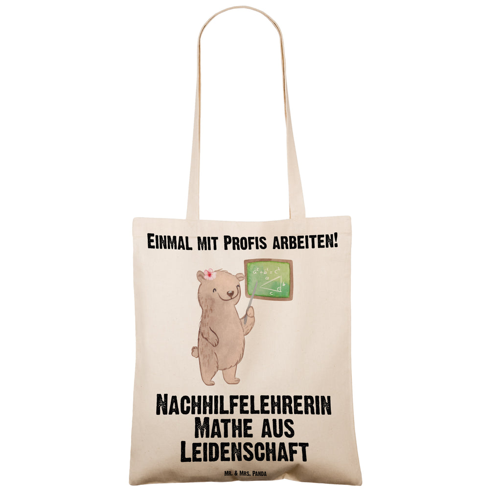 Tragetasche Nachhilfelehrerin Mathe aus Leidenschaft Beuteltasche, Beutel, Einkaufstasche, Jutebeutel, Stoffbeutel, Beruf, Ausbildung, Jubiläum, Abschied, Rente, Kollege, Kollegin, Geschenk, Schenken, Arbeitskollege, Mitarbeiter, Firma, Danke, Dankeschön, Mathematik Nachhilfelehrerin, Mathe Nachhilfe, Nachhilfeunterrricht