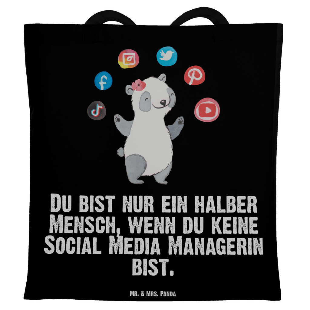 Tragetasche Social Media Managerin mit Herz Beuteltasche, Beutel, Einkaufstasche, Jutebeutel, Stoffbeutel, Beruf, Ausbildung, Jubiläum, Abschied, Rente, Kollege, Kollegin, Geschenk, Schenken, Arbeitskollege, Mitarbeiter, Firma, Danke, Dankeschön