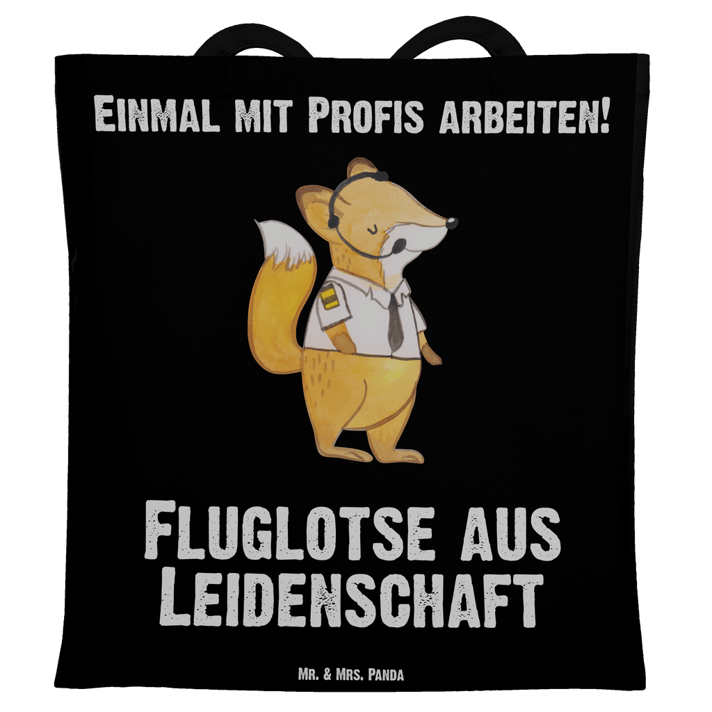 Tragetasche Fluglotse aus Leidenschaft Beuteltasche, Beutel, Einkaufstasche, Jutebeutel, Stoffbeutel, Beruf, Ausbildung, Jubiläum, Abschied, Rente, Kollege, Kollegin, Geschenk, Schenken, Arbeitskollege, Mitarbeiter, Firma, Danke, Dankeschön, Fluglotse, Flugverkehrsleiter, Luftfahrtpersonal, Flugsicherung