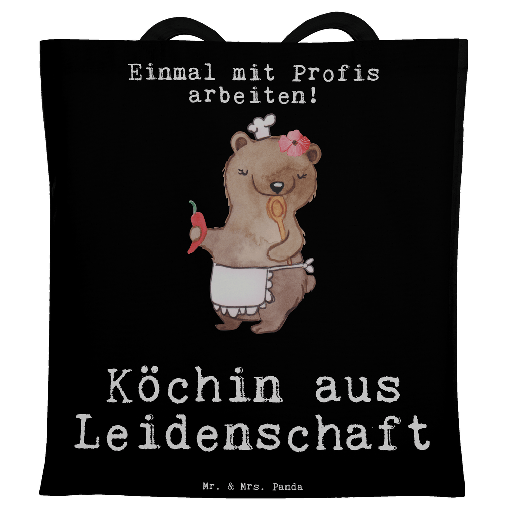 Tragetasche Köchin aus Leidenschaft Beuteltasche, Beutel, Einkaufstasche, Jutebeutel, Stoffbeutel, Beruf, Ausbildung, Jubiläum, Abschied, Rente, Kollege, Kollegin, Geschenk, Schenken, Arbeitskollege, Mitarbeiter, Firma, Danke, Dankeschön, Köchin, Chefköchin, Küchenchefin, Küchenmeisterin, Schiffsköchin, Sterneköchin, Fernsehköchin, Restaurant
