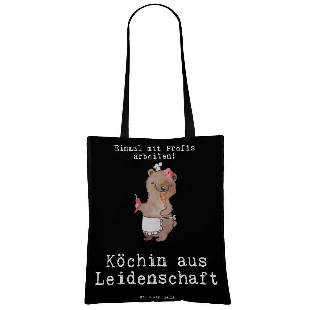 Tragetasche Köchin aus Leidenschaft Beuteltasche, Beutel, Einkaufstasche, Jutebeutel, Stoffbeutel, Beruf, Ausbildung, Jubiläum, Abschied, Rente, Kollege, Kollegin, Geschenk, Schenken, Arbeitskollege, Mitarbeiter, Firma, Danke, Dankeschön, Köchin, Chefköchin, Küchenchefin, Küchenmeisterin, Schiffsköchin, Sterneköchin, Fernsehköchin, Restaurant
