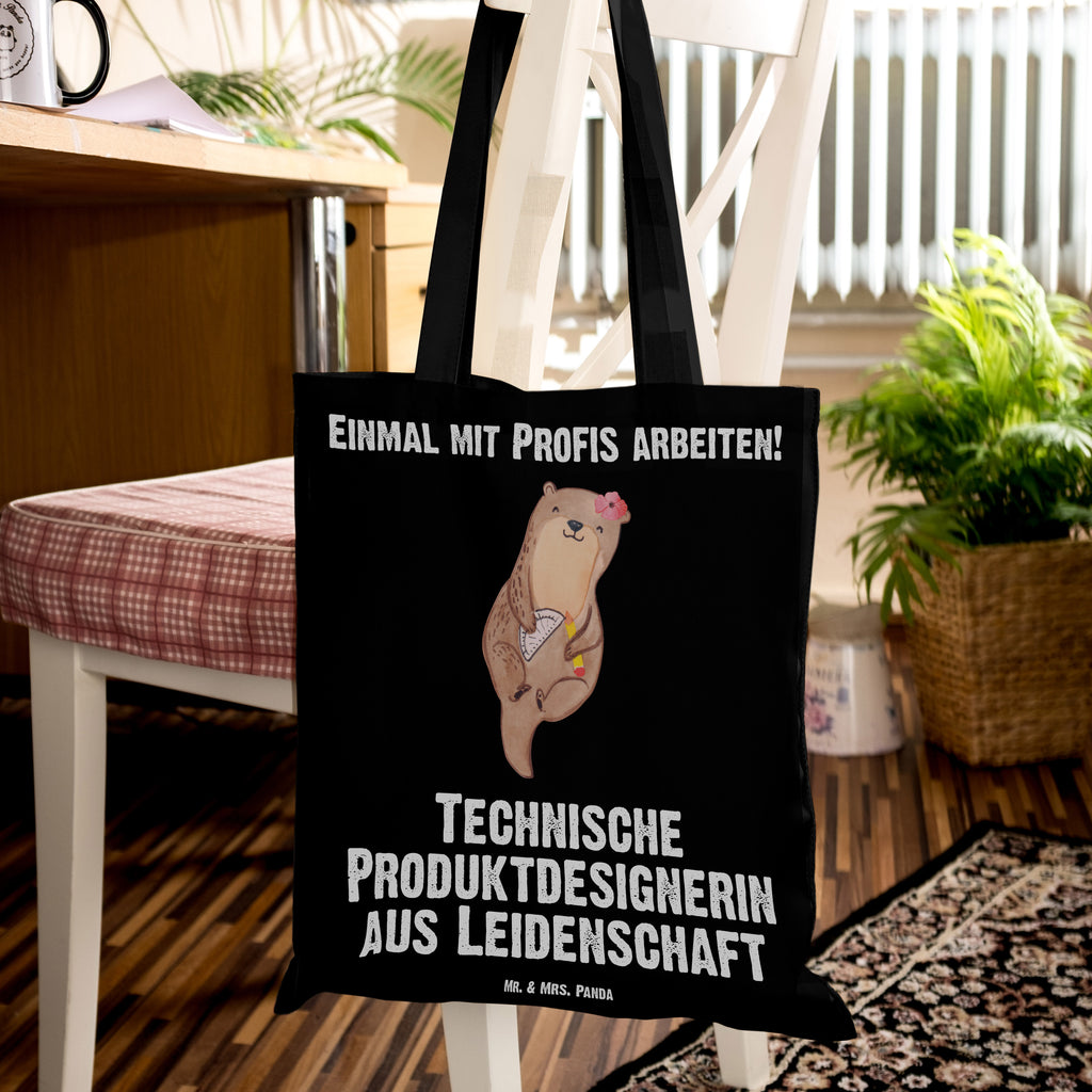 Tragetasche Technische Produktdesignerin aus Leidenschaft Beuteltasche, Beutel, Einkaufstasche, Jutebeutel, Stoffbeutel, Beruf, Ausbildung, Jubiläum, Abschied, Rente, Kollege, Kollegin, Geschenk, Schenken, Arbeitskollege, Mitarbeiter, Firma, Danke, Dankeschön