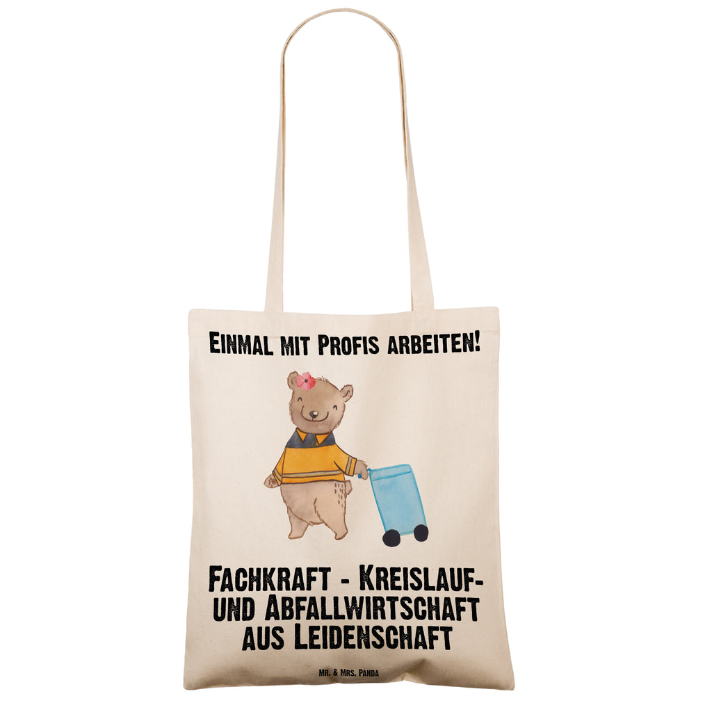 Tragetasche Fachkraft - Kreislauf- und Abfallwirtschaft aus Leidenschaft Beuteltasche, Beutel, Einkaufstasche, Jutebeutel, Stoffbeutel, Beruf, Ausbildung, Jubiläum, Abschied, Rente, Kollege, Kollegin, Geschenk, Schenken, Arbeitskollege, Mitarbeiter, Firma, Danke, Dankeschön, Müllwerker, Fachkraft Kreislauf- und Abfallwirtschaft, Müllentsorger, Kehrichtmann, Müllmann, Müllfahrer