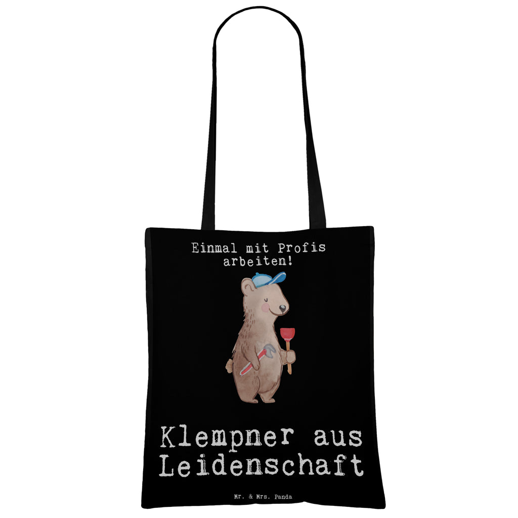 Tragetasche Klempner aus Leidenschaft Beuteltasche, Beutel, Einkaufstasche, Jutebeutel, Stoffbeutel, Beruf, Ausbildung, Jubiläum, Abschied, Rente, Kollege, Kollegin, Geschenk, Schenken, Arbeitskollege, Mitarbeiter, Firma, Danke, Dankeschön, Klempner, Handwerker, Installateur, Meister, Gesellenprüfung, Fachbetrieb, Bauklempner, Sanitärinstallationen