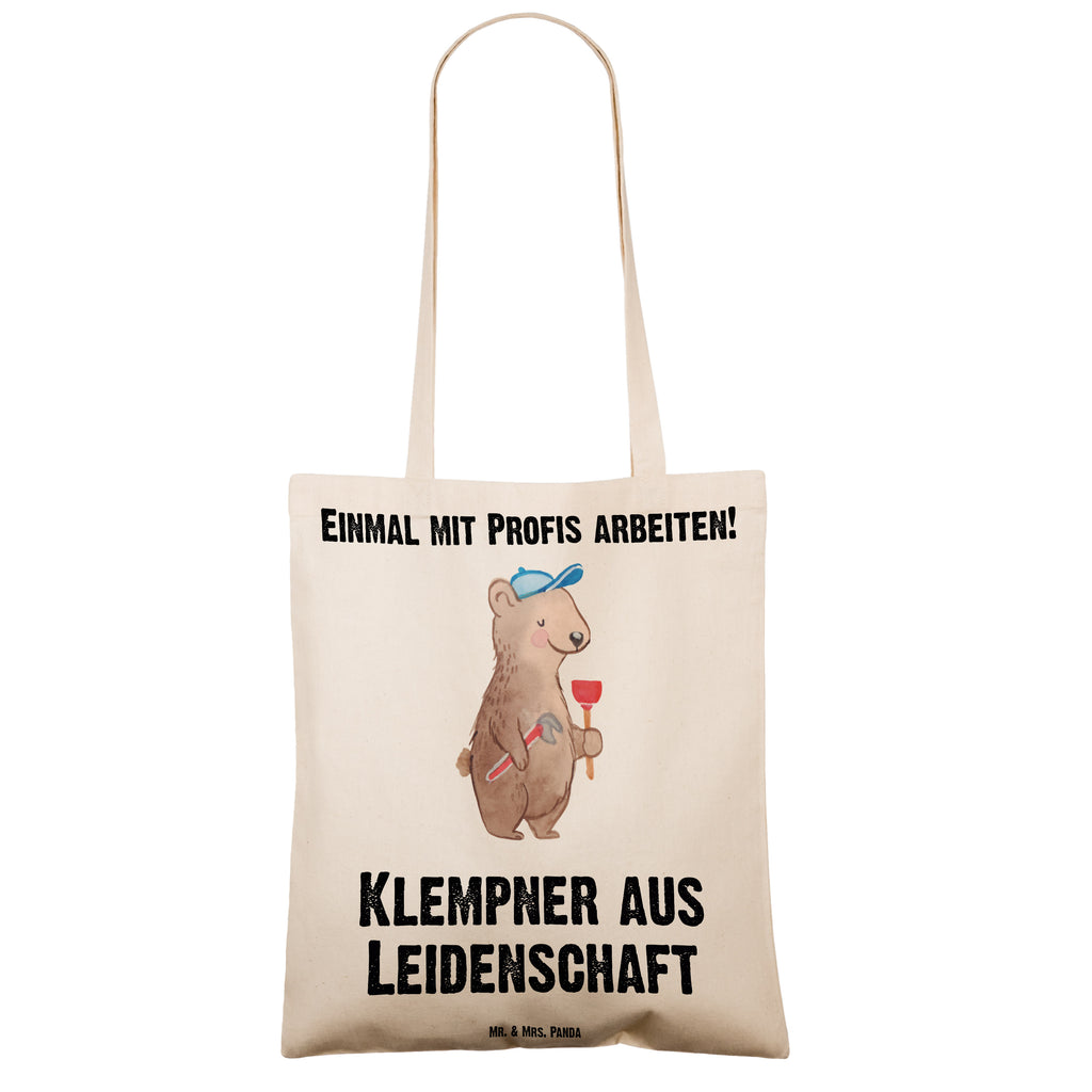 Tragetasche Klempner aus Leidenschaft Beuteltasche, Beutel, Einkaufstasche, Jutebeutel, Stoffbeutel, Beruf, Ausbildung, Jubiläum, Abschied, Rente, Kollege, Kollegin, Geschenk, Schenken, Arbeitskollege, Mitarbeiter, Firma, Danke, Dankeschön, Klempner, Handwerker, Installateur, Meister, Gesellenprüfung, Fachbetrieb, Bauklempner, Sanitärinstallationen
