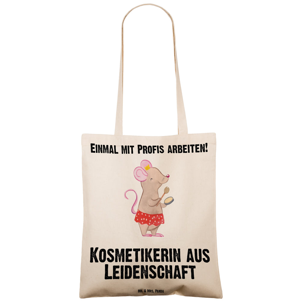Tragetasche Kosmetikerin aus Leidenschaft Beuteltasche, Beutel, Einkaufstasche, Jutebeutel, Stoffbeutel, Beruf, Ausbildung, Jubiläum, Abschied, Rente, Kollege, Kollegin, Geschenk, Schenken, Arbeitskollege, Mitarbeiter, Firma, Danke, Dankeschön, Kosmetikerin, Make Up Artist, Maskenbildnerin, Visagistin, Beauty Salon, Kosmetikstudio, Eröffnung