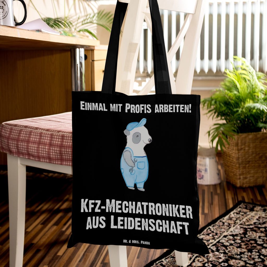 Tragetasche Kfz-Mechatroniker aus Leidenschaft Beuteltasche, Beutel, Einkaufstasche, Jutebeutel, Stoffbeutel, Beruf, Ausbildung, Jubiläum, Abschied, Rente, Kollege, Kollegin, Geschenk, Schenken, Arbeitskollege, Mitarbeiter, Firma, Danke, Dankeschön, Kfz-Mechatroniker, Kraftfahrzeugmechaniker, Meister, Gesellenprüfung