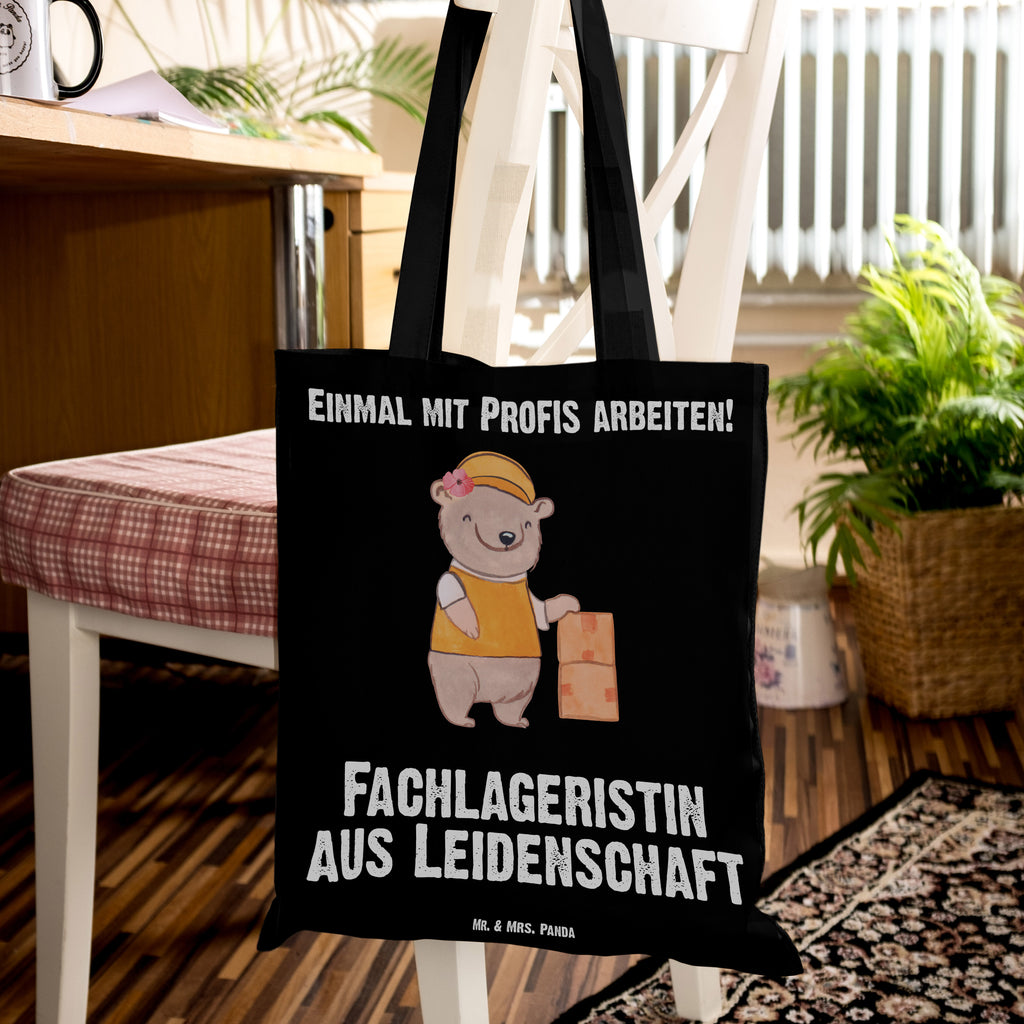 Tragetasche Fachlageristin aus Leidenschaft Beuteltasche, Beutel, Einkaufstasche, Jutebeutel, Stoffbeutel, Beruf, Ausbildung, Jubiläum, Abschied, Rente, Kollege, Kollegin, Geschenk, Schenken, Arbeitskollege, Mitarbeiter, Firma, Danke, Dankeschön, Lagerarbeiterin, Fachlageristin, Lageristin, Lagerverwalterin