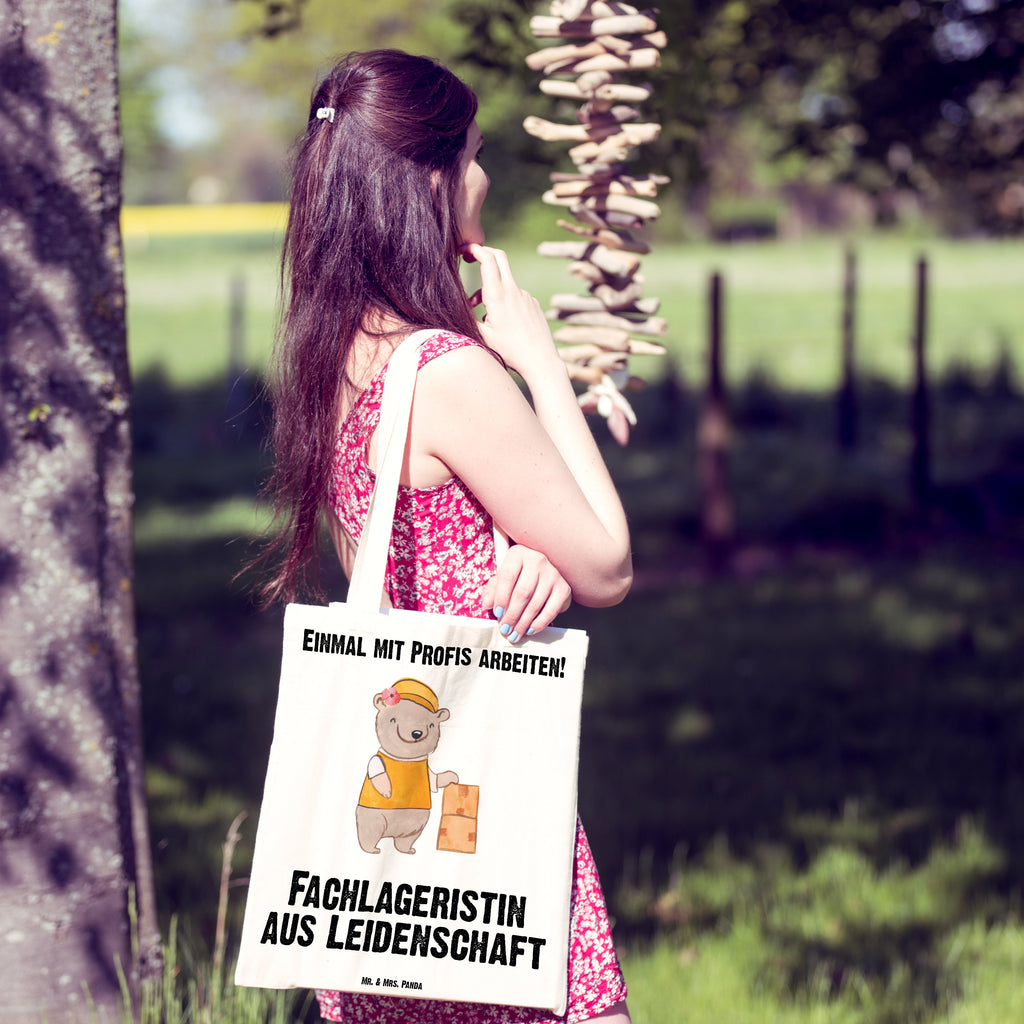 Tragetasche Fachlageristin aus Leidenschaft Beuteltasche, Beutel, Einkaufstasche, Jutebeutel, Stoffbeutel, Beruf, Ausbildung, Jubiläum, Abschied, Rente, Kollege, Kollegin, Geschenk, Schenken, Arbeitskollege, Mitarbeiter, Firma, Danke, Dankeschön, Lagerarbeiterin, Fachlageristin, Lageristin, Lagerverwalterin