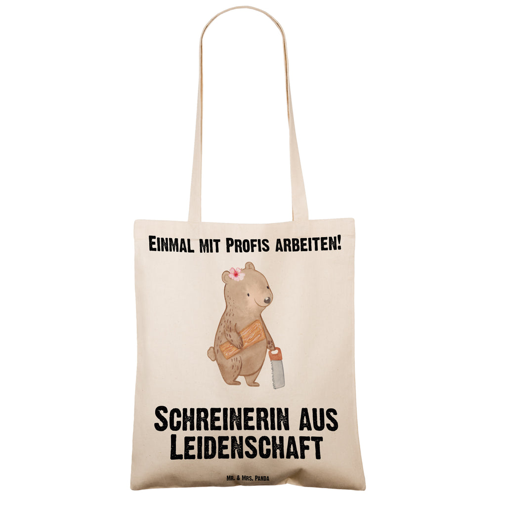 Tragetasche Schreinerin aus Leidenschaft Beuteltasche, Beutel, Einkaufstasche, Jutebeutel, Stoffbeutel, Beruf, Ausbildung, Jubiläum, Abschied, Rente, Kollege, Kollegin, Geschenk, Schenken, Arbeitskollege, Mitarbeiter, Firma, Danke, Dankeschön