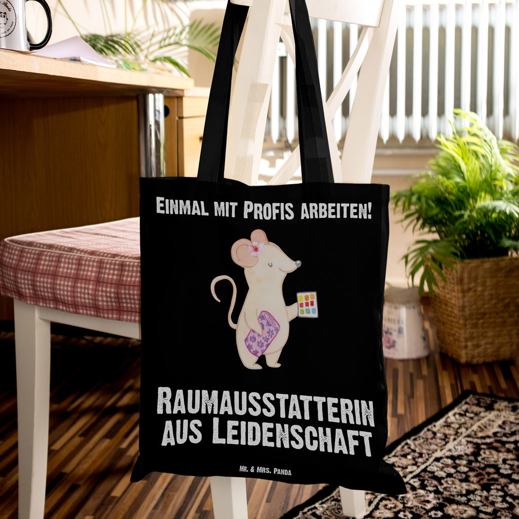 Tragetasche Raumausstatterin aus Leidenschaft Beuteltasche, Beutel, Einkaufstasche, Jutebeutel, Stoffbeutel, Beruf, Ausbildung, Jubiläum, Abschied, Rente, Kollege, Kollegin, Geschenk, Schenken, Arbeitskollege, Mitarbeiter, Firma, Danke, Dankeschön