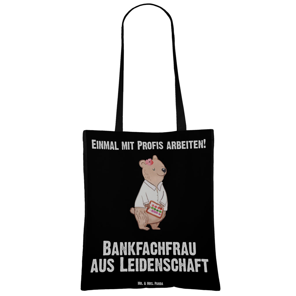 Tragetasche Bankfachfrau aus Leidenschaft Beuteltasche, Beutel, Einkaufstasche, Jutebeutel, Stoffbeutel, Beruf, Ausbildung, Jubiläum, Abschied, Rente, Kollege, Kollegin, Geschenk, Schenken, Arbeitskollege, Mitarbeiter, Firma, Danke, Dankeschön, Bankfachfrau, Bankangestellte, Bänkerin, Bankberaterin