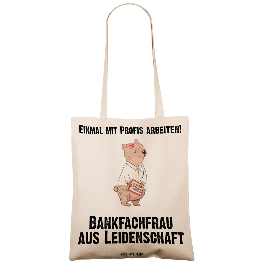 Tragetasche Bankfachfrau aus Leidenschaft Beuteltasche, Beutel, Einkaufstasche, Jutebeutel, Stoffbeutel, Beruf, Ausbildung, Jubiläum, Abschied, Rente, Kollege, Kollegin, Geschenk, Schenken, Arbeitskollege, Mitarbeiter, Firma, Danke, Dankeschön, Bankfachfrau, Bankangestellte, Bänkerin, Bankberaterin