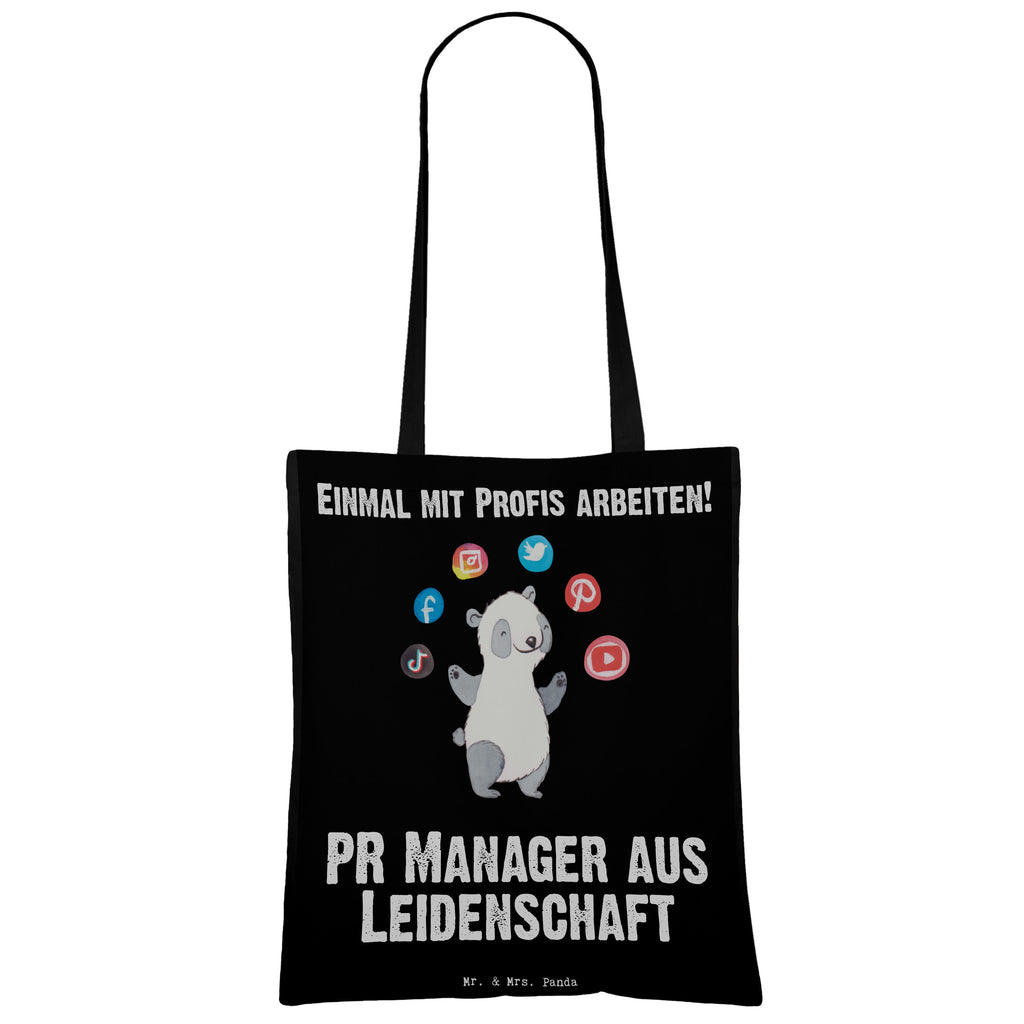 Tragetasche PR Manager aus Leidenschaft Beuteltasche, Beutel, Einkaufstasche, Jutebeutel, Stoffbeutel, Beruf, Ausbildung, Jubiläum, Abschied, Rente, Kollege, Kollegin, Geschenk, Schenken, Arbeitskollege, Mitarbeiter, Firma, Danke, Dankeschön