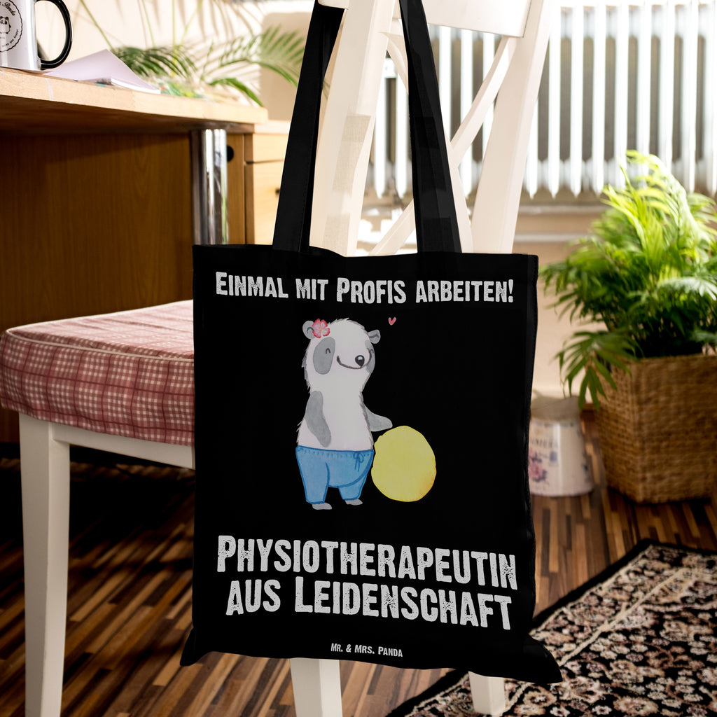 Tragetasche Physiotherapeutin aus Leidenschaft Beuteltasche, Beutel, Einkaufstasche, Jutebeutel, Stoffbeutel, Beruf, Ausbildung, Jubiläum, Abschied, Rente, Kollege, Kollegin, Geschenk, Schenken, Arbeitskollege, Mitarbeiter, Firma, Danke, Dankeschön