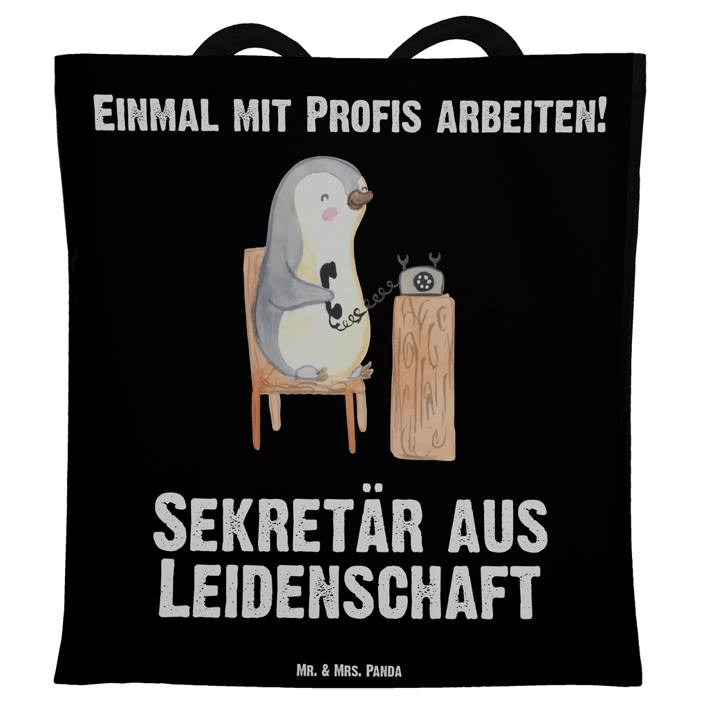 Tragetasche Sekretär aus Leidenschaft Beuteltasche, Beutel, Einkaufstasche, Jutebeutel, Stoffbeutel, Beruf, Ausbildung, Jubiläum, Abschied, Rente, Kollege, Kollegin, Geschenk, Schenken, Arbeitskollege, Mitarbeiter, Firma, Danke, Dankeschön