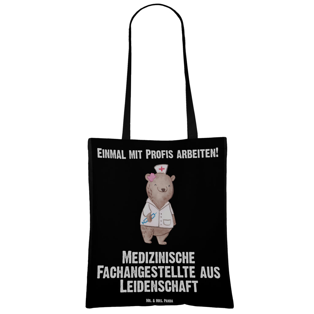 Tragetasche Medizinische Fachangestellte aus Leidenschaft Beuteltasche, Beutel, Einkaufstasche, Jutebeutel, Stoffbeutel, Beruf, Ausbildung, Jubiläum, Abschied, Rente, Kollege, Kollegin, Geschenk, Schenken, Arbeitskollege, Mitarbeiter, Firma, Danke, Dankeschön, Arzthelferin, Medizinische Fachangestellte, Sprechstundenhilfe