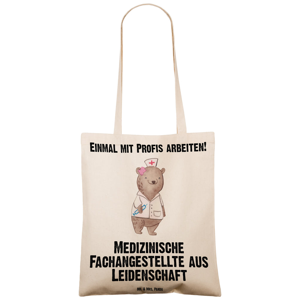 Tragetasche Medizinische Fachangestellte aus Leidenschaft Beuteltasche, Beutel, Einkaufstasche, Jutebeutel, Stoffbeutel, Beruf, Ausbildung, Jubiläum, Abschied, Rente, Kollege, Kollegin, Geschenk, Schenken, Arbeitskollege, Mitarbeiter, Firma, Danke, Dankeschön, Arzthelferin, Medizinische Fachangestellte, Sprechstundenhilfe