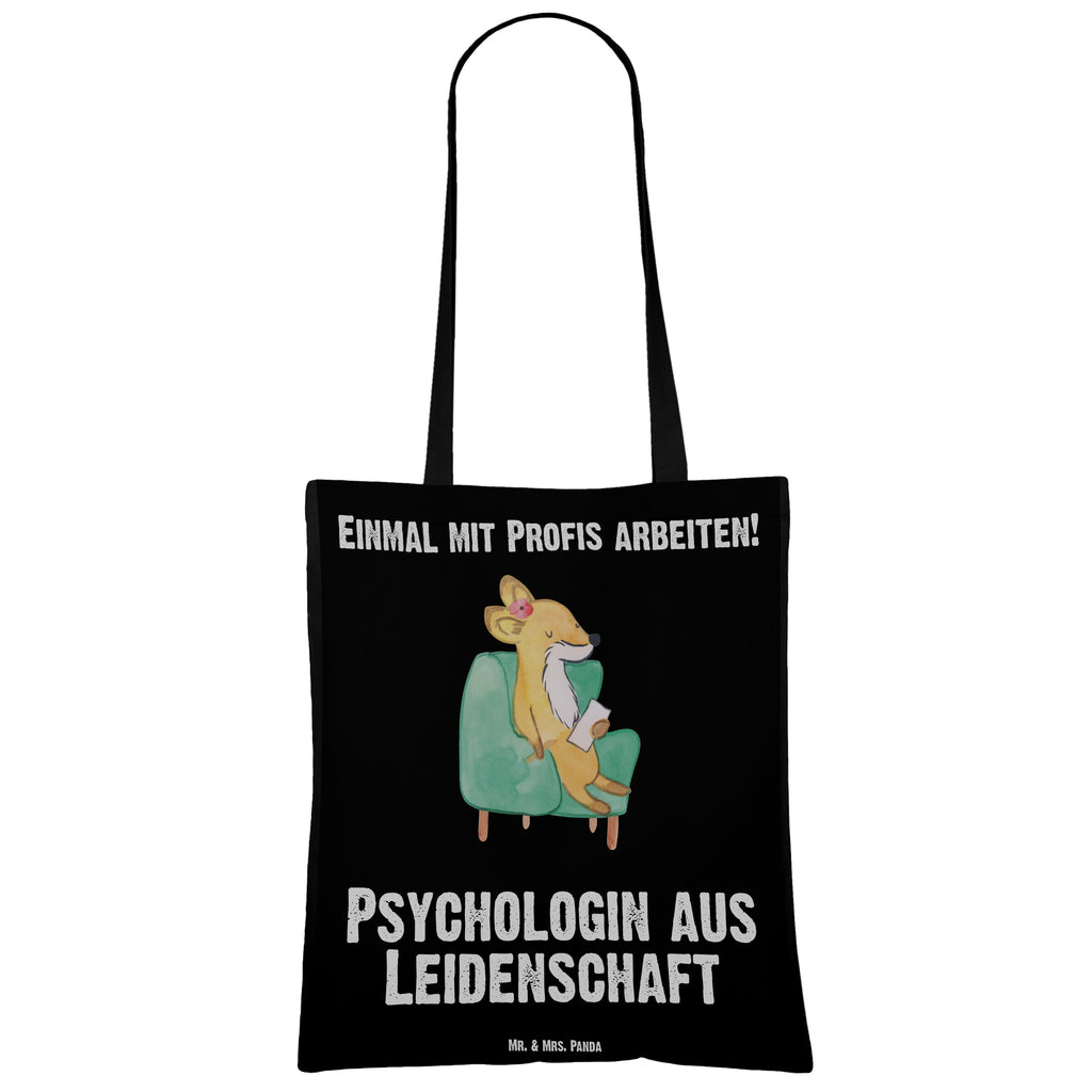 Tragetasche Psychologin aus Leidenschaft Beuteltasche, Beutel, Einkaufstasche, Jutebeutel, Stoffbeutel, Beruf, Ausbildung, Jubiläum, Abschied, Rente, Kollege, Kollegin, Geschenk, Schenken, Arbeitskollege, Mitarbeiter, Firma, Danke, Dankeschön