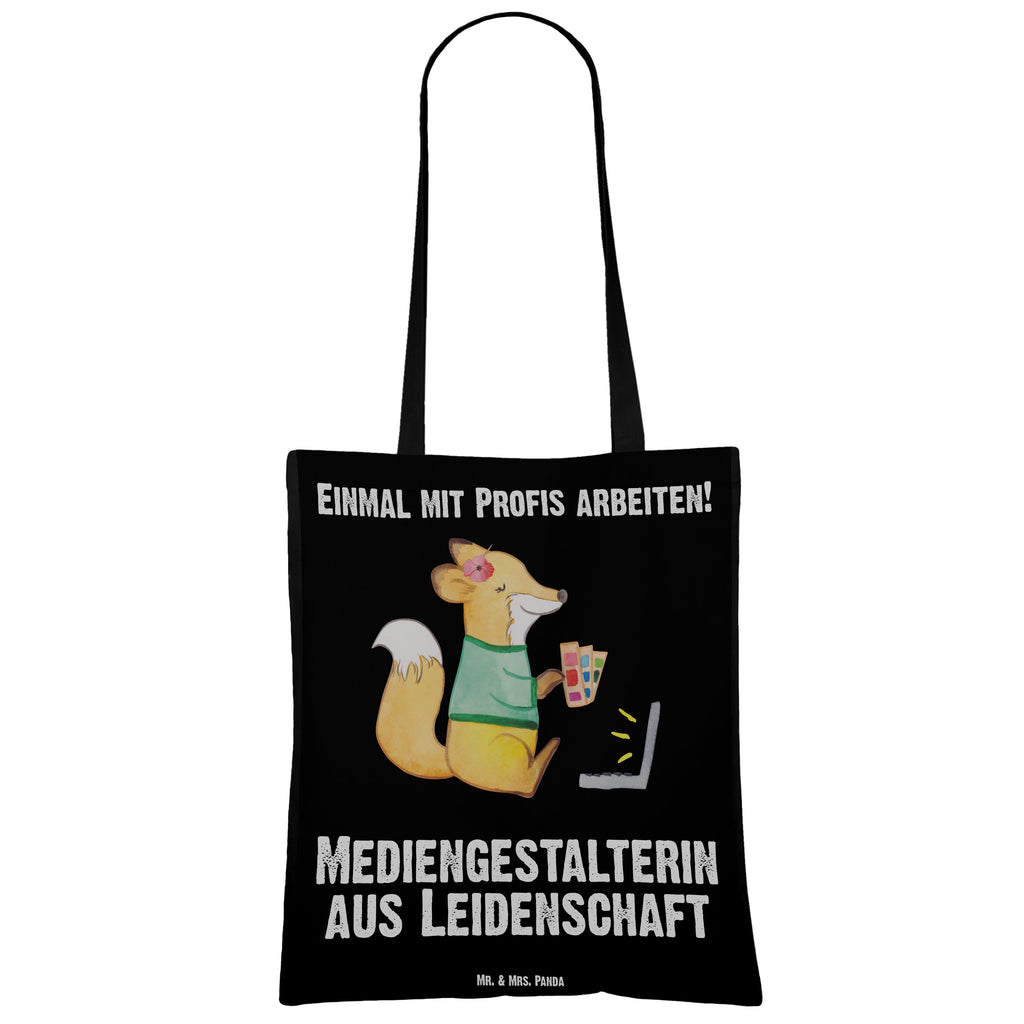 Tragetasche Mediengestalterin aus Leidenschaft Beuteltasche, Beutel, Einkaufstasche, Jutebeutel, Stoffbeutel, Beruf, Ausbildung, Jubiläum, Abschied, Rente, Kollege, Kollegin, Geschenk, Schenken, Arbeitskollege, Mitarbeiter, Firma, Danke, Dankeschön, Grafikerin, Designer, Mediengestalter, Grafikdesignerin