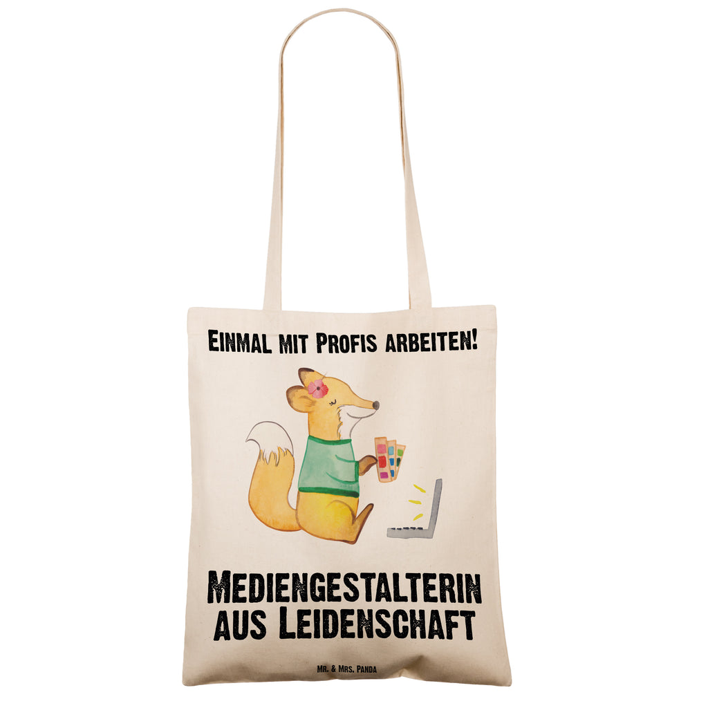Tragetasche Mediengestalterin aus Leidenschaft Beuteltasche, Beutel, Einkaufstasche, Jutebeutel, Stoffbeutel, Beruf, Ausbildung, Jubiläum, Abschied, Rente, Kollege, Kollegin, Geschenk, Schenken, Arbeitskollege, Mitarbeiter, Firma, Danke, Dankeschön, Grafikerin, Designer, Mediengestalter, Grafikdesignerin