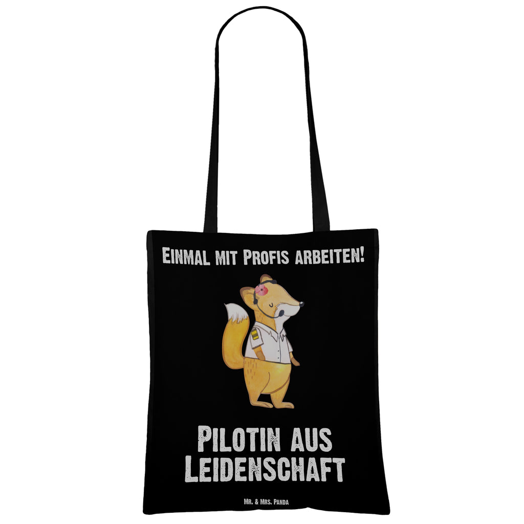 Tragetasche Pilotin aus Leidenschaft Beuteltasche, Beutel, Einkaufstasche, Jutebeutel, Stoffbeutel, Beruf, Ausbildung, Jubiläum, Abschied, Rente, Kollege, Kollegin, Geschenk, Schenken, Arbeitskollege, Mitarbeiter, Firma, Danke, Dankeschön, Pilotin, Flugkapitänin, Cockpit, Flugzeug