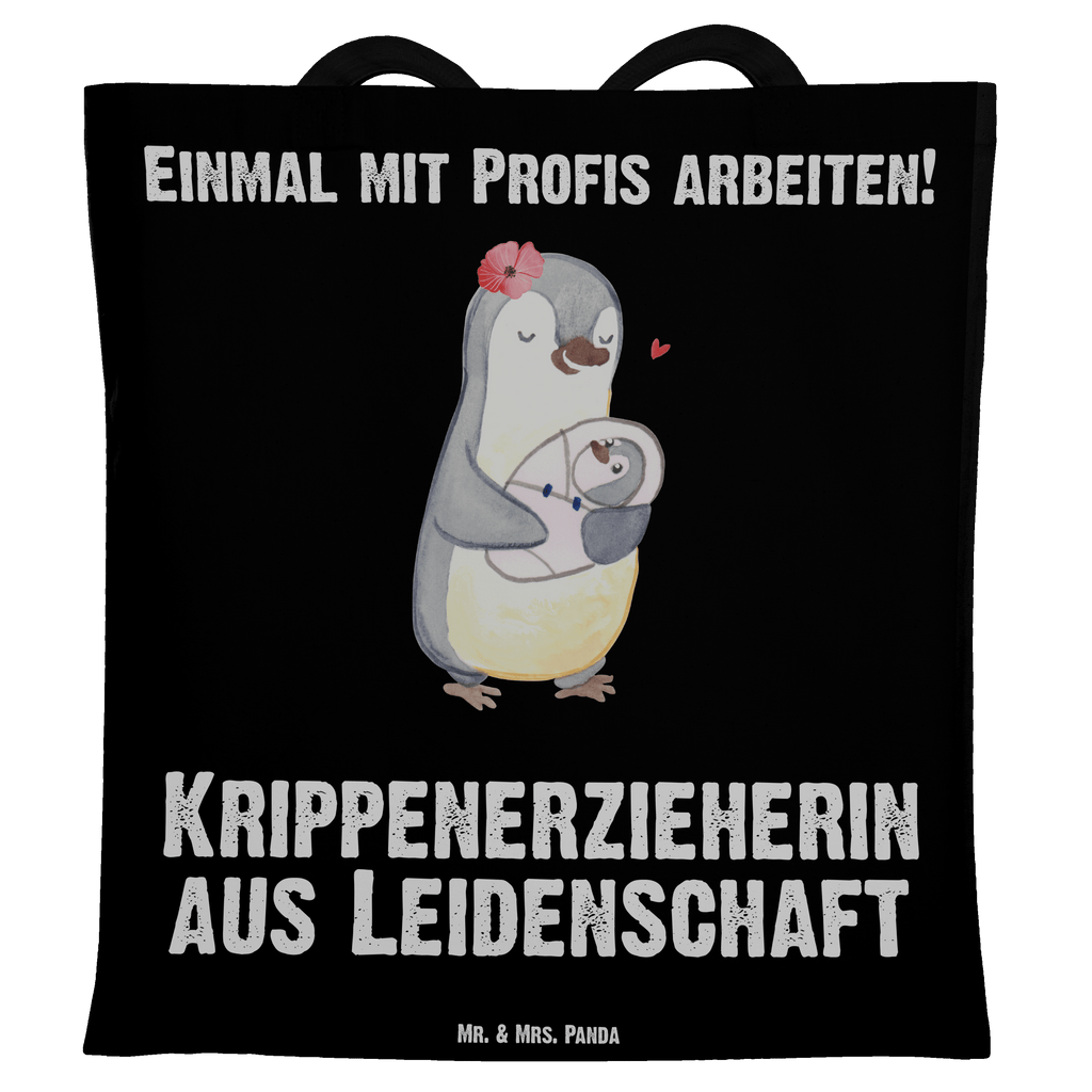 Tragetasche Krippenerzieherin aus Leidenschaft Beuteltasche, Beutel, Einkaufstasche, Jutebeutel, Stoffbeutel, Beruf, Ausbildung, Jubiläum, Abschied, Rente, Kollege, Kollegin, Geschenk, Schenken, Arbeitskollege, Mitarbeiter, Firma, Danke, Dankeschön, Krippenerzieherin, Kindertagesstätte, KITA, Eröffnung, Erzieherin, Pädagogin