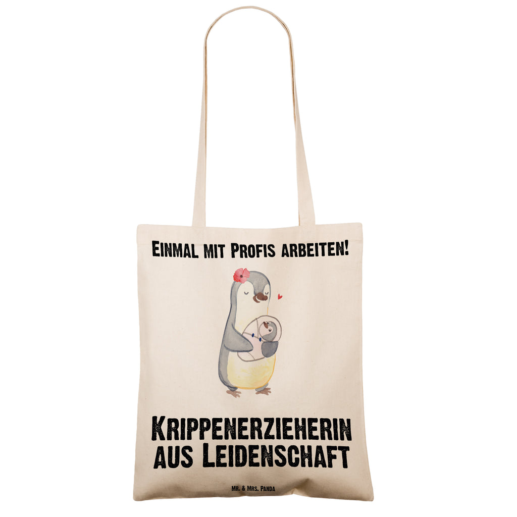 Tragetasche Krippenerzieherin aus Leidenschaft Beuteltasche, Beutel, Einkaufstasche, Jutebeutel, Stoffbeutel, Beruf, Ausbildung, Jubiläum, Abschied, Rente, Kollege, Kollegin, Geschenk, Schenken, Arbeitskollege, Mitarbeiter, Firma, Danke, Dankeschön, Krippenerzieherin, Kindertagesstätte, KITA, Eröffnung, Erzieherin, Pädagogin