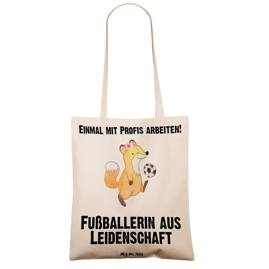 Tragetasche Fußballerin aus Leidenschaft Beuteltasche, Beutel, Einkaufstasche, Jutebeutel, Stoffbeutel, Beruf, Ausbildung, Jubiläum, Abschied, Rente, Kollege, Kollegin, Geschenk, Schenken, Arbeitskollege, Mitarbeiter, Firma, Danke, Dankeschön, Fußballerin, Fußballspielerin, Profi Fußballerin, Fußballspiel, Glücksbringer