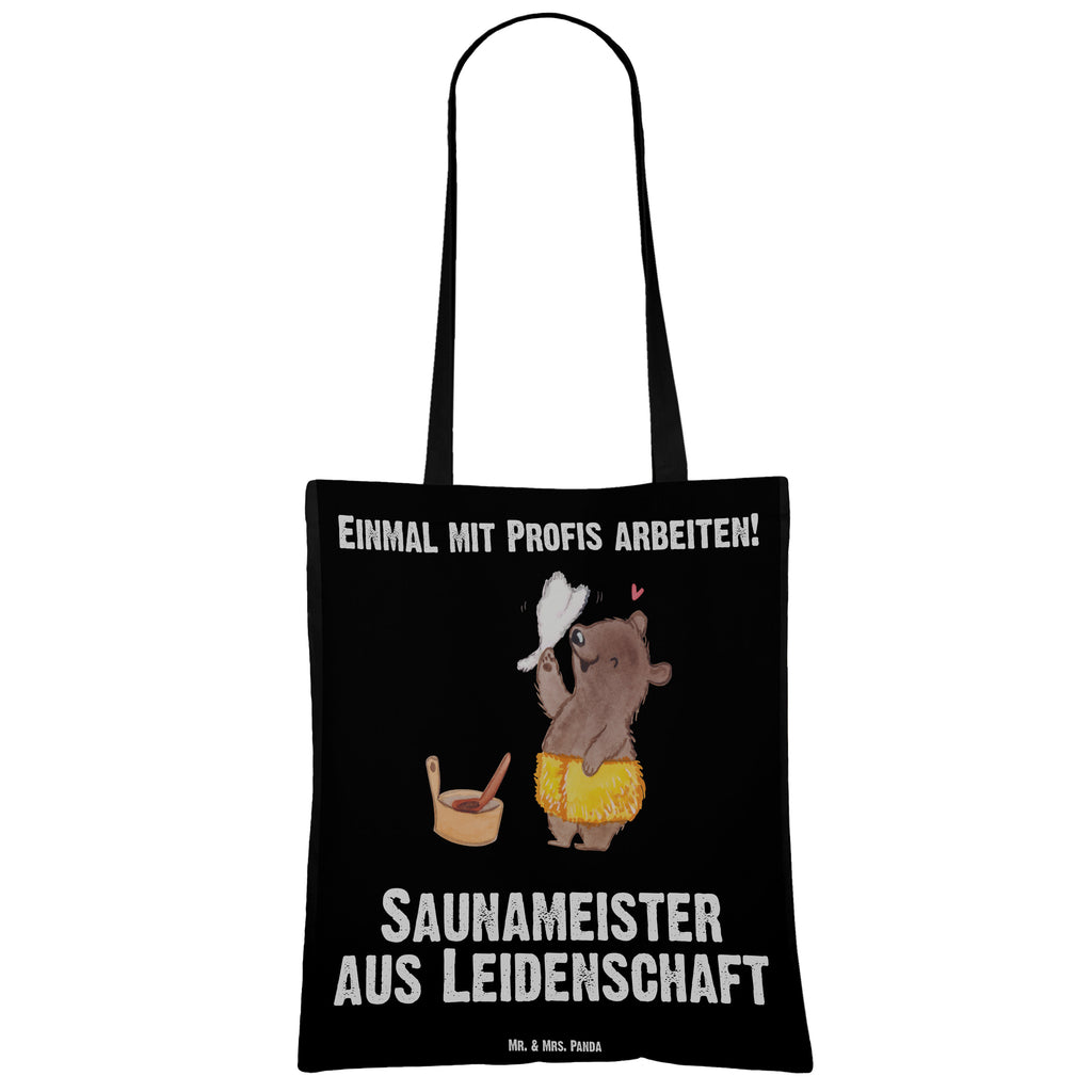 Tragetasche Saunameister aus Leidenschaft Beuteltasche, Beutel, Einkaufstasche, Jutebeutel, Stoffbeutel, Beruf, Ausbildung, Jubiläum, Abschied, Rente, Kollege, Kollegin, Geschenk, Schenken, Arbeitskollege, Mitarbeiter, Firma, Danke, Dankeschön