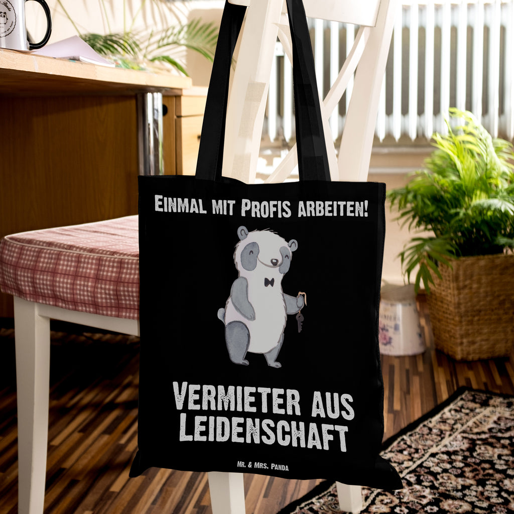 Tragetasche Vermieter aus Leidenschaft Beuteltasche, Beutel, Einkaufstasche, Jutebeutel, Stoffbeutel, Beruf, Ausbildung, Jubiläum, Abschied, Rente, Kollege, Kollegin, Geschenk, Schenken, Arbeitskollege, Mitarbeiter, Firma, Danke, Dankeschön