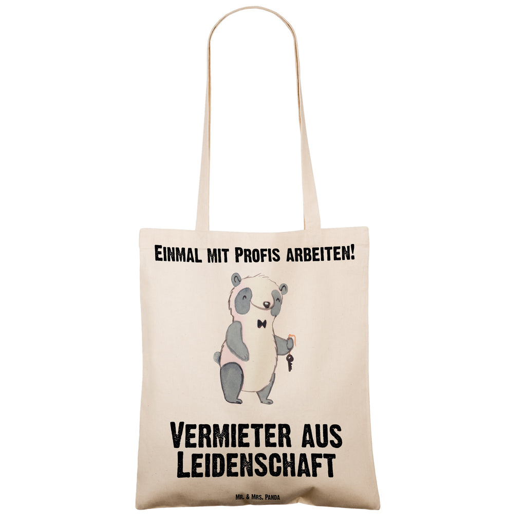 Tragetasche Vermieter aus Leidenschaft Beuteltasche, Beutel, Einkaufstasche, Jutebeutel, Stoffbeutel, Beruf, Ausbildung, Jubiläum, Abschied, Rente, Kollege, Kollegin, Geschenk, Schenken, Arbeitskollege, Mitarbeiter, Firma, Danke, Dankeschön