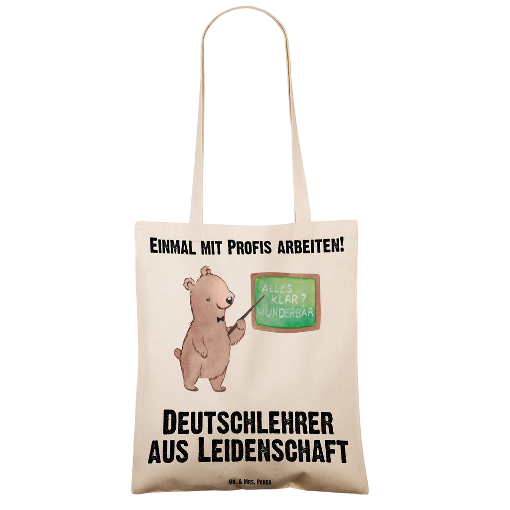 Tragetasche Deutschlehrer aus Leidenschaft Beuteltasche, Beutel, Einkaufstasche, Jutebeutel, Stoffbeutel, Beruf, Ausbildung, Jubiläum, Abschied, Rente, Kollege, Kollegin, Geschenk, Schenken, Arbeitskollege, Mitarbeiter, Firma, Danke, Dankeschön, Deutschlehrer, Deutschunterricht, Schule, Grundschule