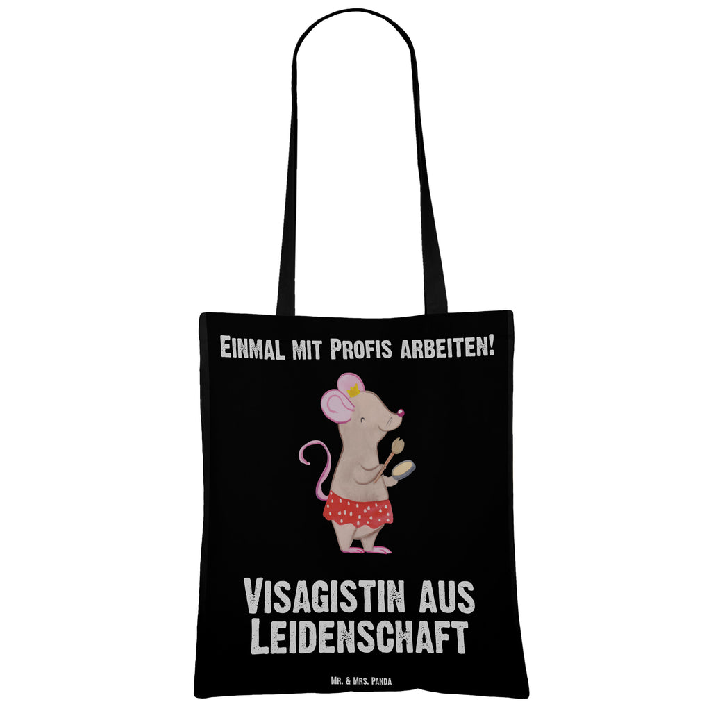 Tragetasche Visagistin aus Leidenschaft Beuteltasche, Beutel, Einkaufstasche, Jutebeutel, Stoffbeutel, Beruf, Ausbildung, Jubiläum, Abschied, Rente, Kollege, Kollegin, Geschenk, Schenken, Arbeitskollege, Mitarbeiter, Firma, Danke, Dankeschön, Kosmetikerin, Make Up Artist, Maskenbildnerin, Visagistin, Beauty Salon, Kosmetikstudio, Eröffnung