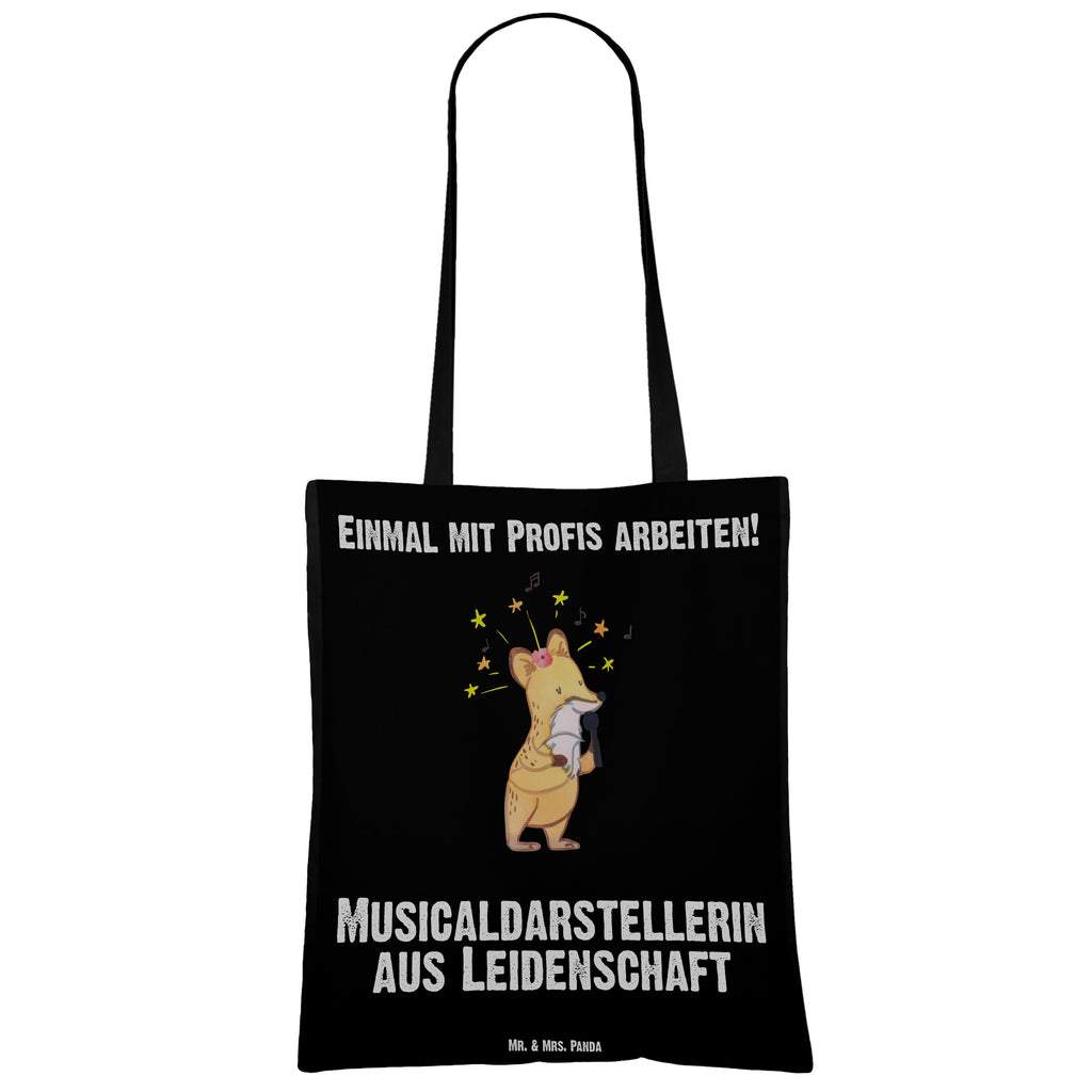 Tragetasche Musicaldarstellerin aus Leidenschaft Beuteltasche, Beutel, Einkaufstasche, Jutebeutel, Stoffbeutel, Beruf, Ausbildung, Jubiläum, Abschied, Rente, Kollege, Kollegin, Geschenk, Schenken, Arbeitskollege, Mitarbeiter, Firma, Danke, Dankeschön