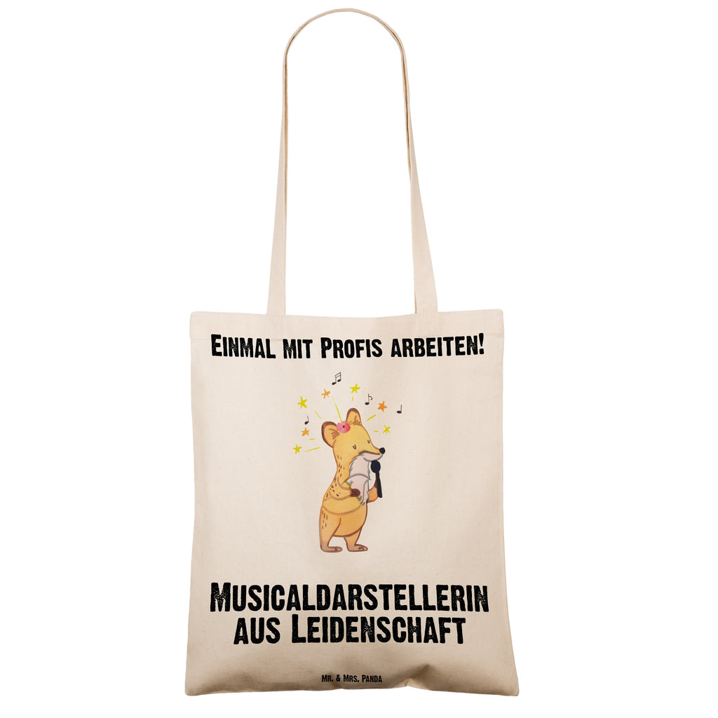 Tragetasche Musicaldarstellerin aus Leidenschaft Beuteltasche, Beutel, Einkaufstasche, Jutebeutel, Stoffbeutel, Beruf, Ausbildung, Jubiläum, Abschied, Rente, Kollege, Kollegin, Geschenk, Schenken, Arbeitskollege, Mitarbeiter, Firma, Danke, Dankeschön