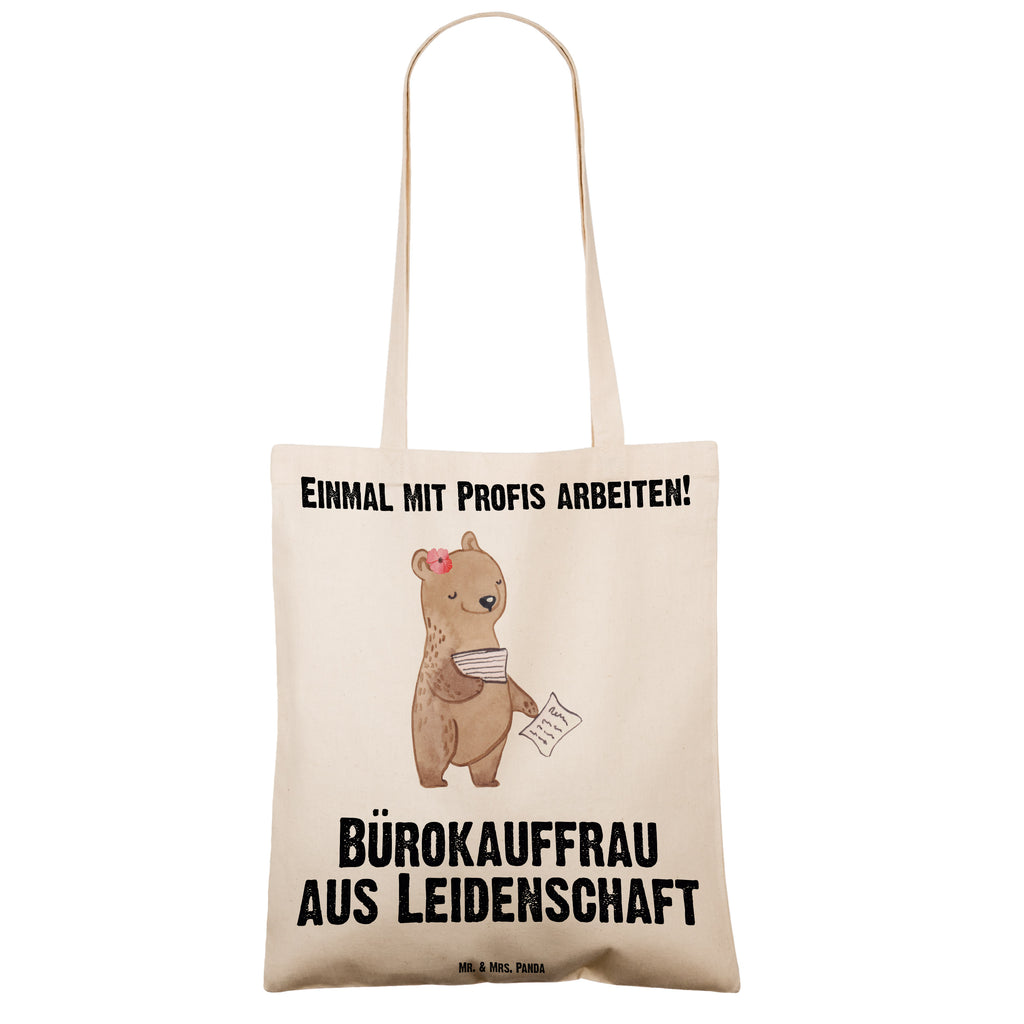 Tragetasche Bürokauffrau aus Leidenschaft Beuteltasche, Beutel, Einkaufstasche, Jutebeutel, Stoffbeutel, Beruf, Ausbildung, Jubiläum, Abschied, Rente, Kollege, Kollegin, Geschenk, Schenken, Arbeitskollege, Mitarbeiter, Firma, Danke, Dankeschön, Bürokauffrau, Kauffrau für Büromanagement