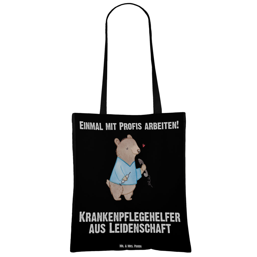 Tragetasche Krankenpflegehelfer aus Leidenschaft Beuteltasche, Beutel, Einkaufstasche, Jutebeutel, Stoffbeutel, Beruf, Ausbildung, Jubiläum, Abschied, Rente, Kollege, Kollegin, Geschenk, Schenken, Arbeitskollege, Mitarbeiter, Firma, Danke, Dankeschön, Krankenpflegehelfer, Pflegehelfer, Pflegekraft