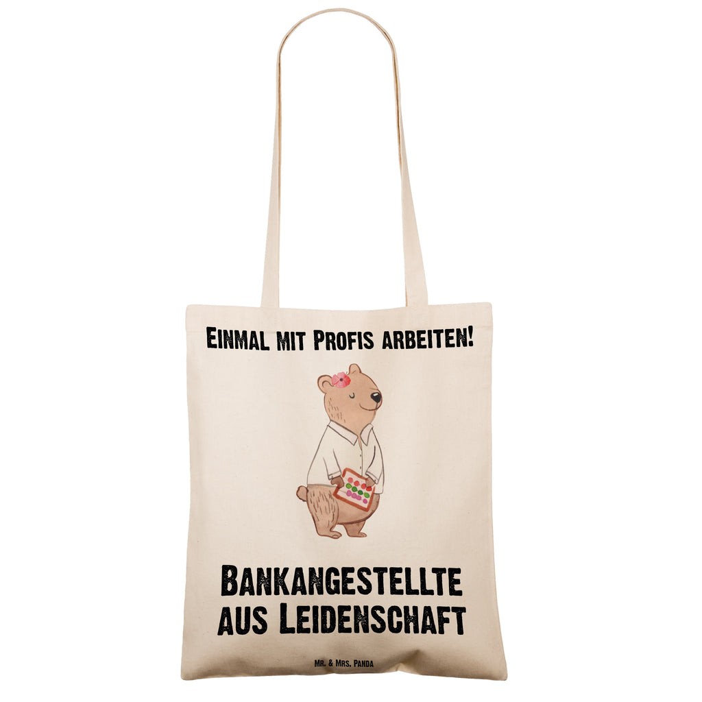Tragetasche Bankangestellte aus Leidenschaft Beuteltasche, Beutel, Einkaufstasche, Jutebeutel, Stoffbeutel, Beruf, Ausbildung, Jubiläum, Abschied, Rente, Kollege, Kollegin, Geschenk, Schenken, Arbeitskollege, Mitarbeiter, Firma, Danke, Dankeschön, Bankangestellte, Bankfachfrau, Bänkerin, Bankberaterin