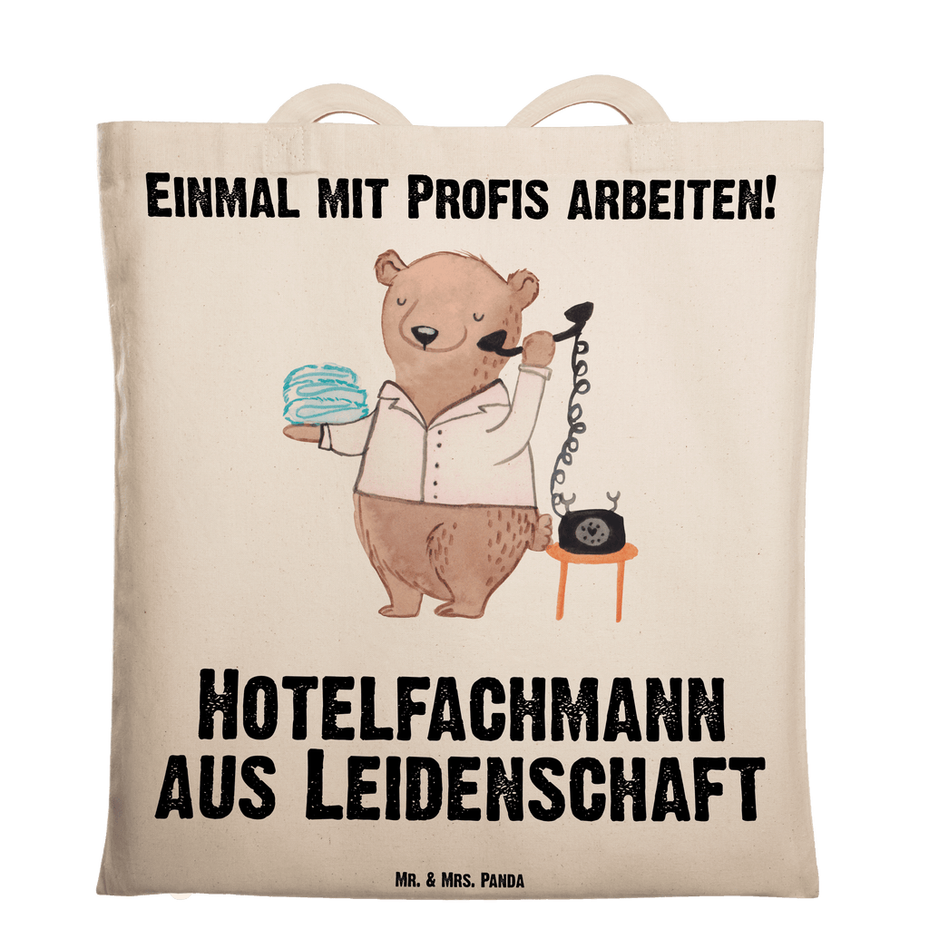 Tragetasche Hotelfachmann aus Leidenschaft Beuteltasche, Beutel, Einkaufstasche, Jutebeutel, Stoffbeutel, Beruf, Ausbildung, Jubiläum, Abschied, Rente, Kollege, Kollegin, Geschenk, Schenken, Arbeitskollege, Mitarbeiter, Firma, Danke, Dankeschön, Hotelfachmann, Hotelkaufmann, Hotelfachangestellter, Hotelier, Hoteleröffnung