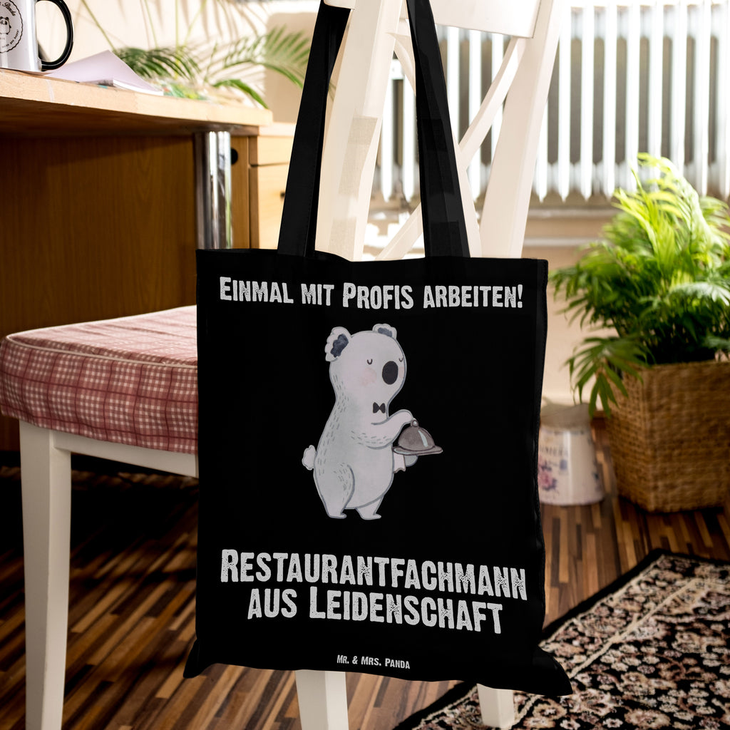 Tragetasche Restaurantfachmann aus Leidenschaft Beuteltasche, Beutel, Einkaufstasche, Jutebeutel, Stoffbeutel, Beruf, Ausbildung, Jubiläum, Abschied, Rente, Kollege, Kollegin, Geschenk, Schenken, Arbeitskollege, Mitarbeiter, Firma, Danke, Dankeschön