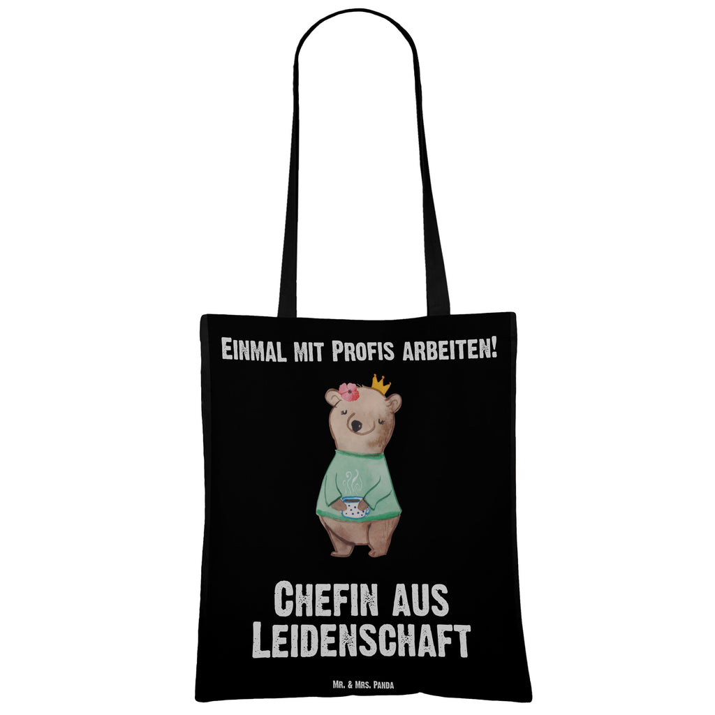 Tragetasche Chefin aus Leidenschaft Beuteltasche, Beutel, Einkaufstasche, Jutebeutel, Stoffbeutel, Beruf, Ausbildung, Jubiläum, Abschied, Rente, Kollege, Kollegin, Geschenk, Schenken, Arbeitskollege, Mitarbeiter, Firma, Danke, Dankeschön, CEO, Chefin, Führungskraft, Geschäftsinhaberin, Firmeninhaberin, Unternehmensinhaberin, Direktorin, Leiterin