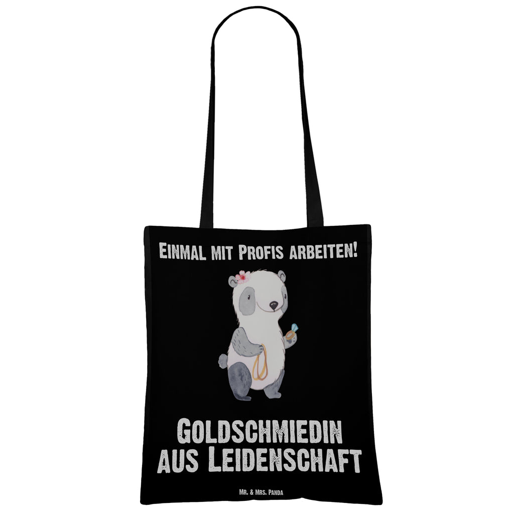 Tragetasche Goldschmiedin aus Leidenschaft Beuteltasche, Beutel, Einkaufstasche, Jutebeutel, Stoffbeutel, Beruf, Ausbildung, Jubiläum, Abschied, Rente, Kollege, Kollegin, Geschenk, Schenken, Arbeitskollege, Mitarbeiter, Firma, Danke, Dankeschön, Juwelierin, Goldschmiedin, Schmiedin, Schmuckwarenhändlerin, Schmuckgeschäft, Eröffnung