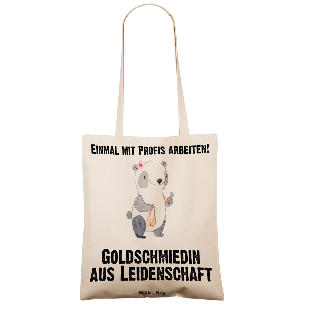 Tragetasche Goldschmiedin aus Leidenschaft Beuteltasche, Beutel, Einkaufstasche, Jutebeutel, Stoffbeutel, Beruf, Ausbildung, Jubiläum, Abschied, Rente, Kollege, Kollegin, Geschenk, Schenken, Arbeitskollege, Mitarbeiter, Firma, Danke, Dankeschön, Juwelierin, Goldschmiedin, Schmiedin, Schmuckwarenhändlerin, Schmuckgeschäft, Eröffnung