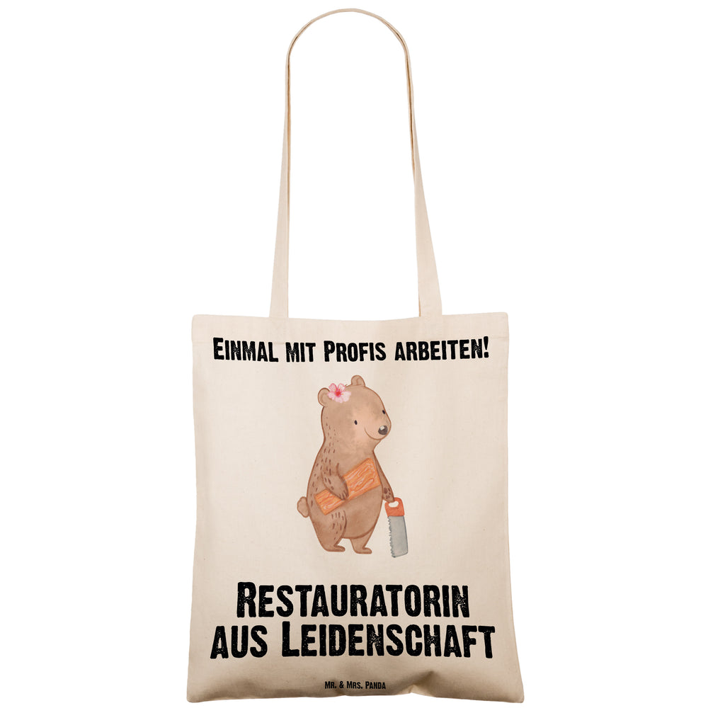 Tragetasche Restauratorin aus Leidenschaft Beuteltasche, Beutel, Einkaufstasche, Jutebeutel, Stoffbeutel, Beruf, Ausbildung, Jubiläum, Abschied, Rente, Kollege, Kollegin, Geschenk, Schenken, Arbeitskollege, Mitarbeiter, Firma, Danke, Dankeschön