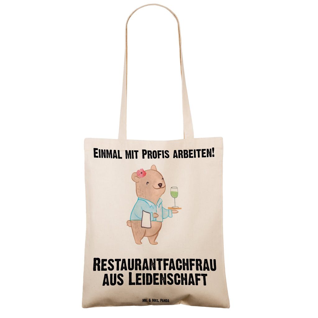 Tragetasche Restaurantfachfrau aus Leidenschaft Beuteltasche, Beutel, Einkaufstasche, Jutebeutel, Stoffbeutel, Beruf, Ausbildung, Jubiläum, Abschied, Rente, Kollege, Kollegin, Geschenk, Schenken, Arbeitskollege, Mitarbeiter, Firma, Danke, Dankeschön