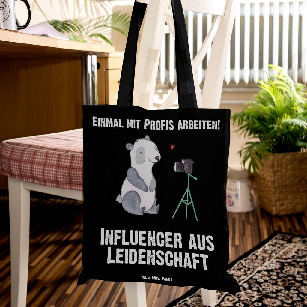 Tragetasche Influencer aus Leidenschaft Beuteltasche, Beutel, Einkaufstasche, Jutebeutel, Stoffbeutel, Beruf, Ausbildung, Jubiläum, Abschied, Rente, Kollege, Kollegin, Geschenk, Schenken, Arbeitskollege, Mitarbeiter, Firma, Danke, Dankeschön