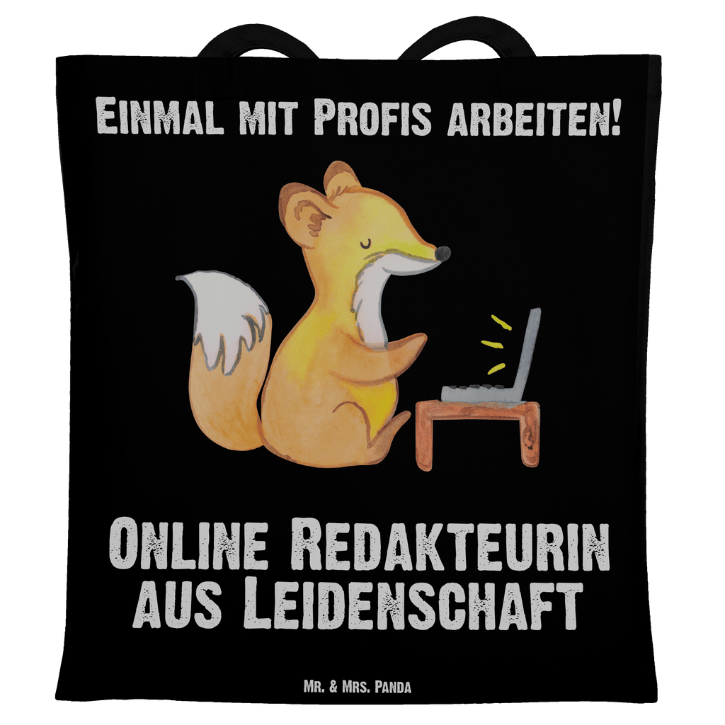 Tragetasche Online Redakteurin aus Leidenschaft Beuteltasche, Beutel, Einkaufstasche, Jutebeutel, Stoffbeutel, Beruf, Ausbildung, Jubiläum, Abschied, Rente, Kollege, Kollegin, Geschenk, Schenken, Arbeitskollege, Mitarbeiter, Firma, Danke, Dankeschön
