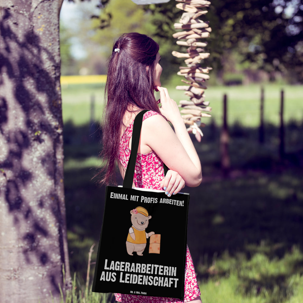 Tragetasche Lagerarbeiterin aus Leidenschaft Beuteltasche, Beutel, Einkaufstasche, Jutebeutel, Stoffbeutel, Beruf, Ausbildung, Jubiläum, Abschied, Rente, Kollege, Kollegin, Geschenk, Schenken, Arbeitskollege, Mitarbeiter, Firma, Danke, Dankeschön, Lagerarbeiterin, Fachlageristin, Lageristin, Lagerverwalterin